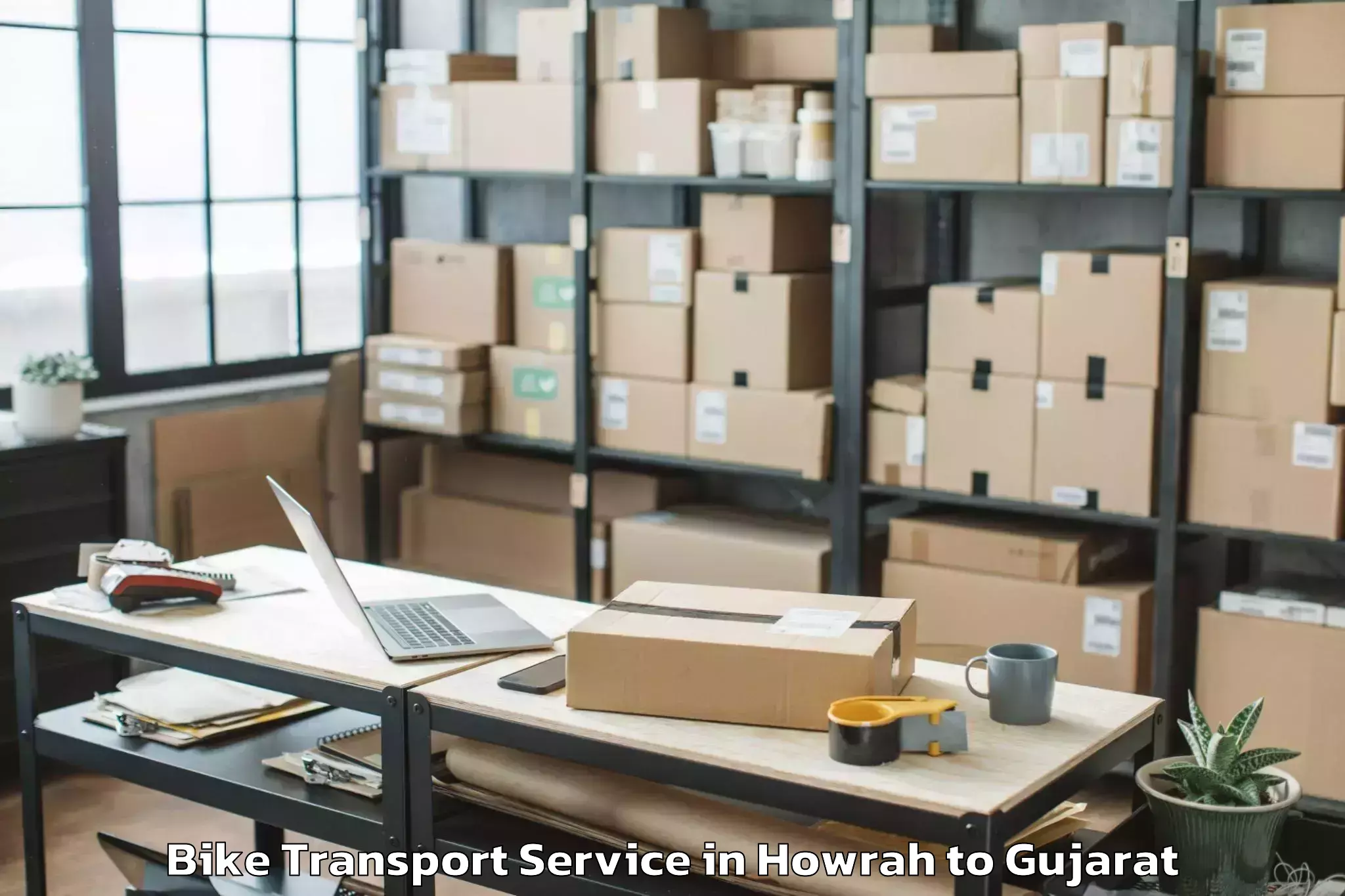 Professional Howrah to Palladium Ahmedabad Bike Transport